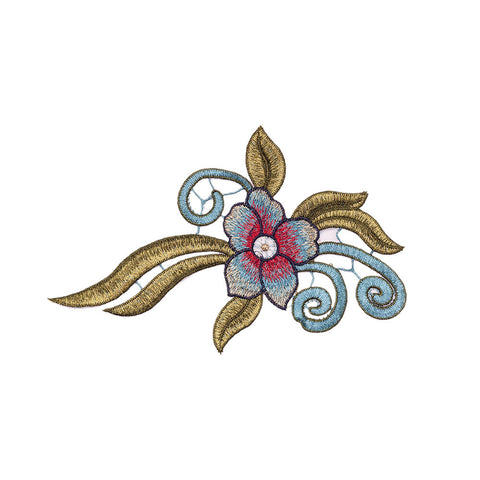 PT1869 - Blue Green Flower L (Iron on)