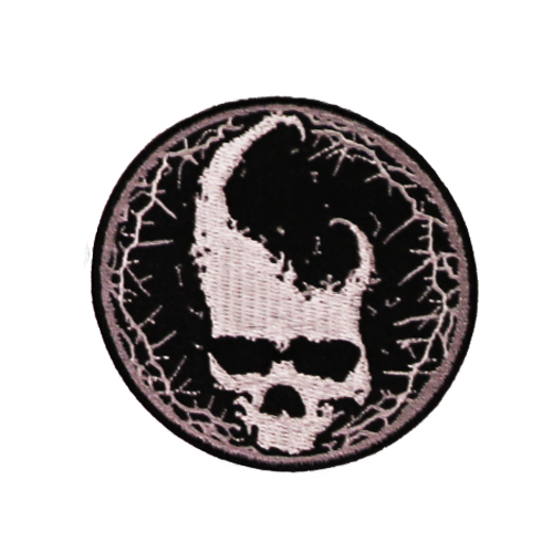 PH122 - Round Skull Badge (Iron on)