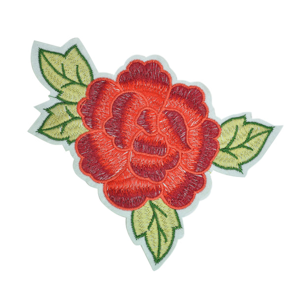 PT1444 - Red Flower Three Leaf (Iron on)