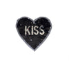PT1403 - Black KISS Heart (Sew On)