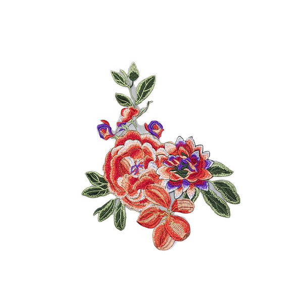 PT1202 Purple Orange Flower (Sew on)