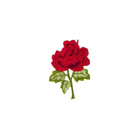 PT1820 - Red Rose Green Leafs (Sew On)