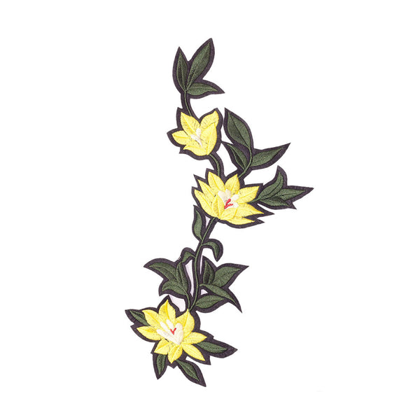 PT1865 - Yellow Green Leaf XL Flower (Iron on)