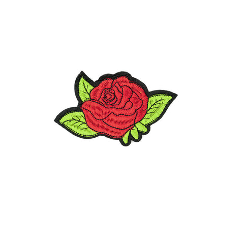 PT1827 - Red Black Lines Rose (Iron on)