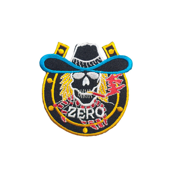 PT571 - Zero Skull Horseshoe Cowboy (Iron on)