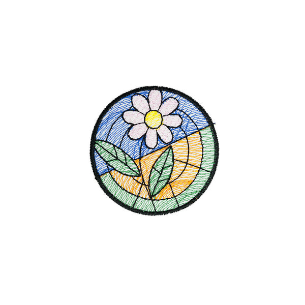 PT1348 - Daisy flower Badge (Iron on)