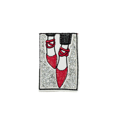 PT1318 - Red Stone Shoes (Iron on)