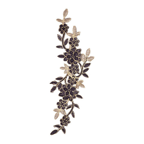 PT1911 - Golden Lines Black Flower XL (Iron On)