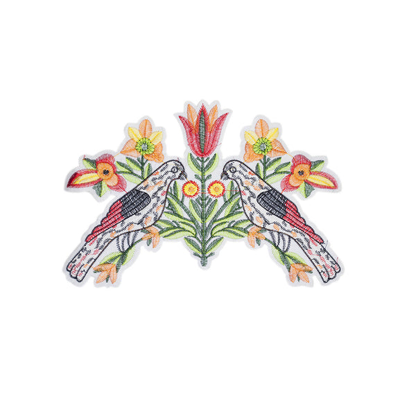 PT1411 - Two birds w flowers XL(Iron on)
