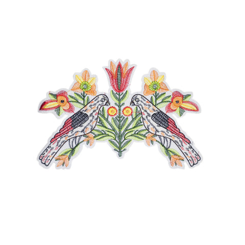 PT1411 - Two birds w flowers XL(Iron on)