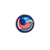 PT1166 - Pink blue Bird Badge (Iron on)