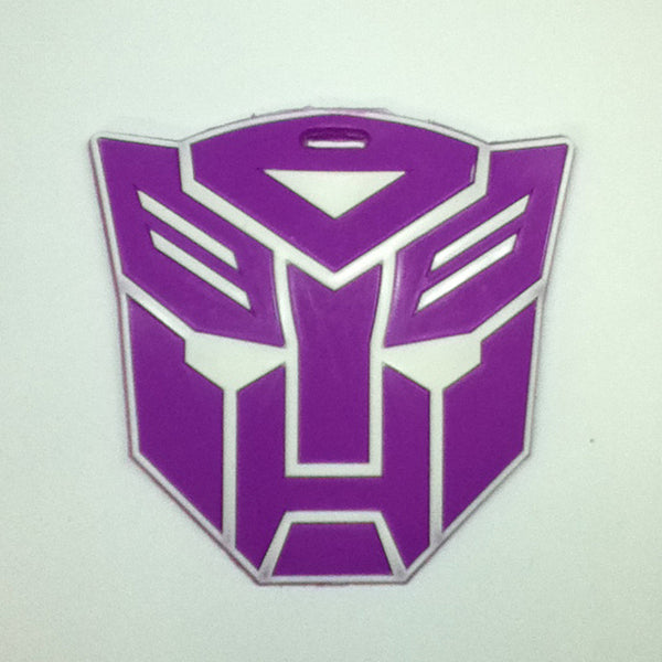 L00347 - Purple Transformer Head Luggage Tag