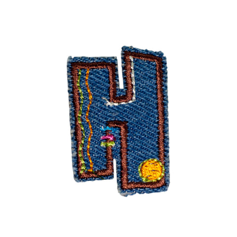 PH1036H - H DENIM LETTER (Iron on)