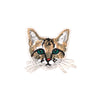 PC3608 - Green Eyed Cat Head (Iron On)