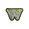 PC4001W - Sequin Silver Letter W (Iron On)